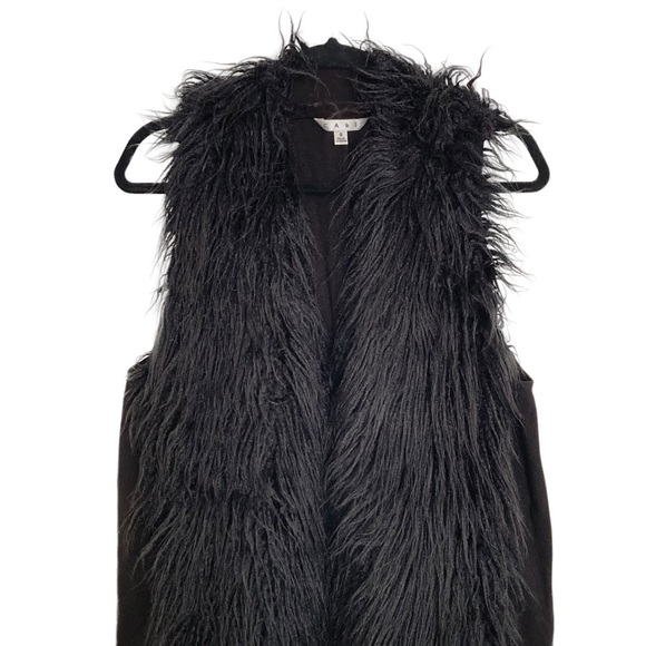 CAbI #929 Black Infinite Faux Fur Open Style Vest - Picture 3 of 9